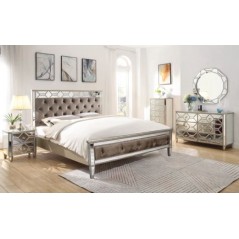 VL Rosa 4ft6 Panelled Double Bed Silver